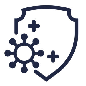 virus and shield icon